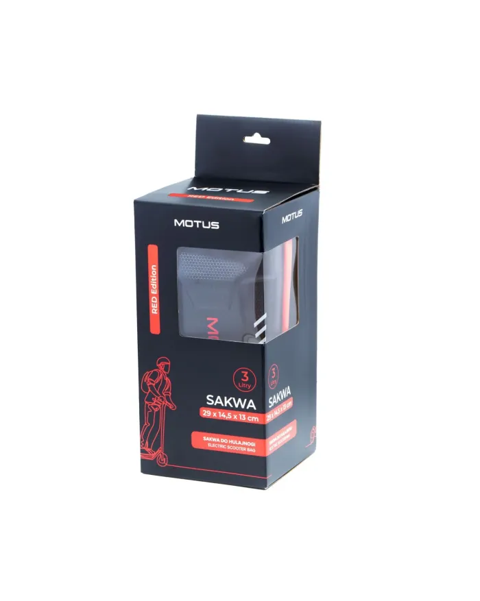 Torba Sakwa Motus rozmiar 3L RED EDITION do hulajnogi elektrycznej