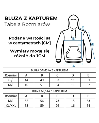 Bluza męska MOTUS z kapturem rozmiar M/L kolor czarny